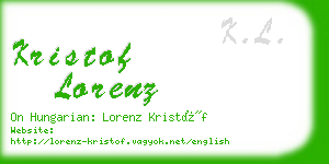kristof lorenz business card